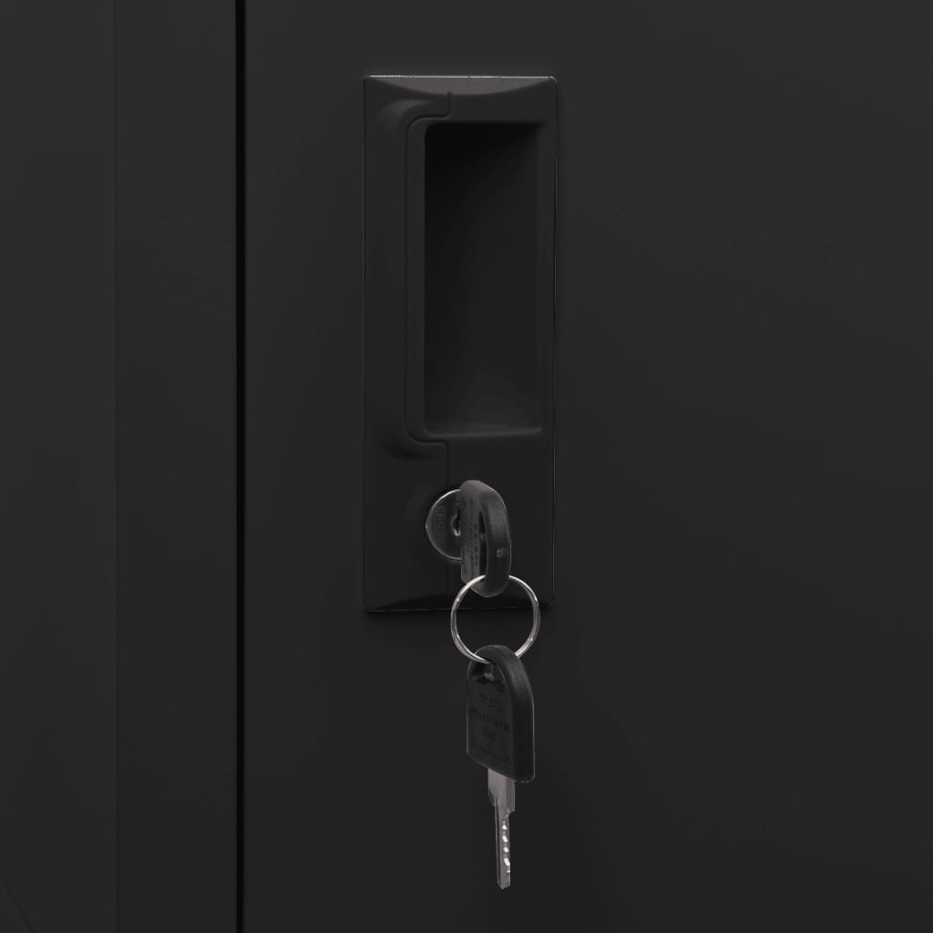 Locker cabinet black 38x40x180 cm steel