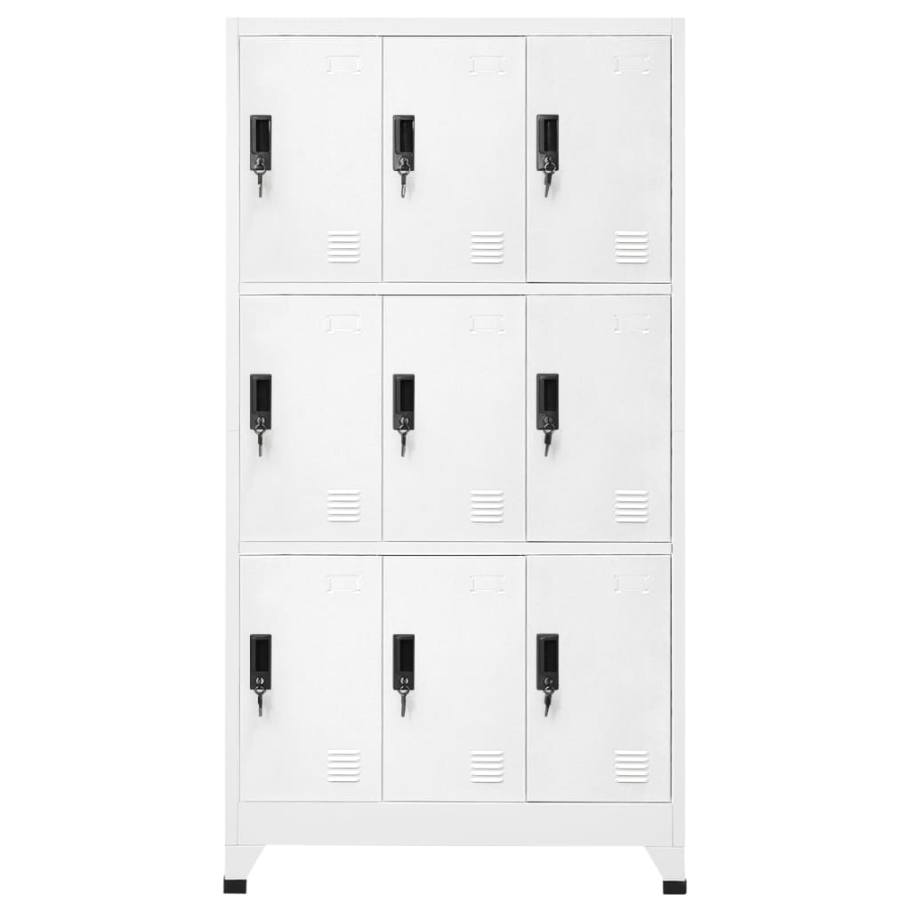 Locker cabinet white 90x45x180 cm steel