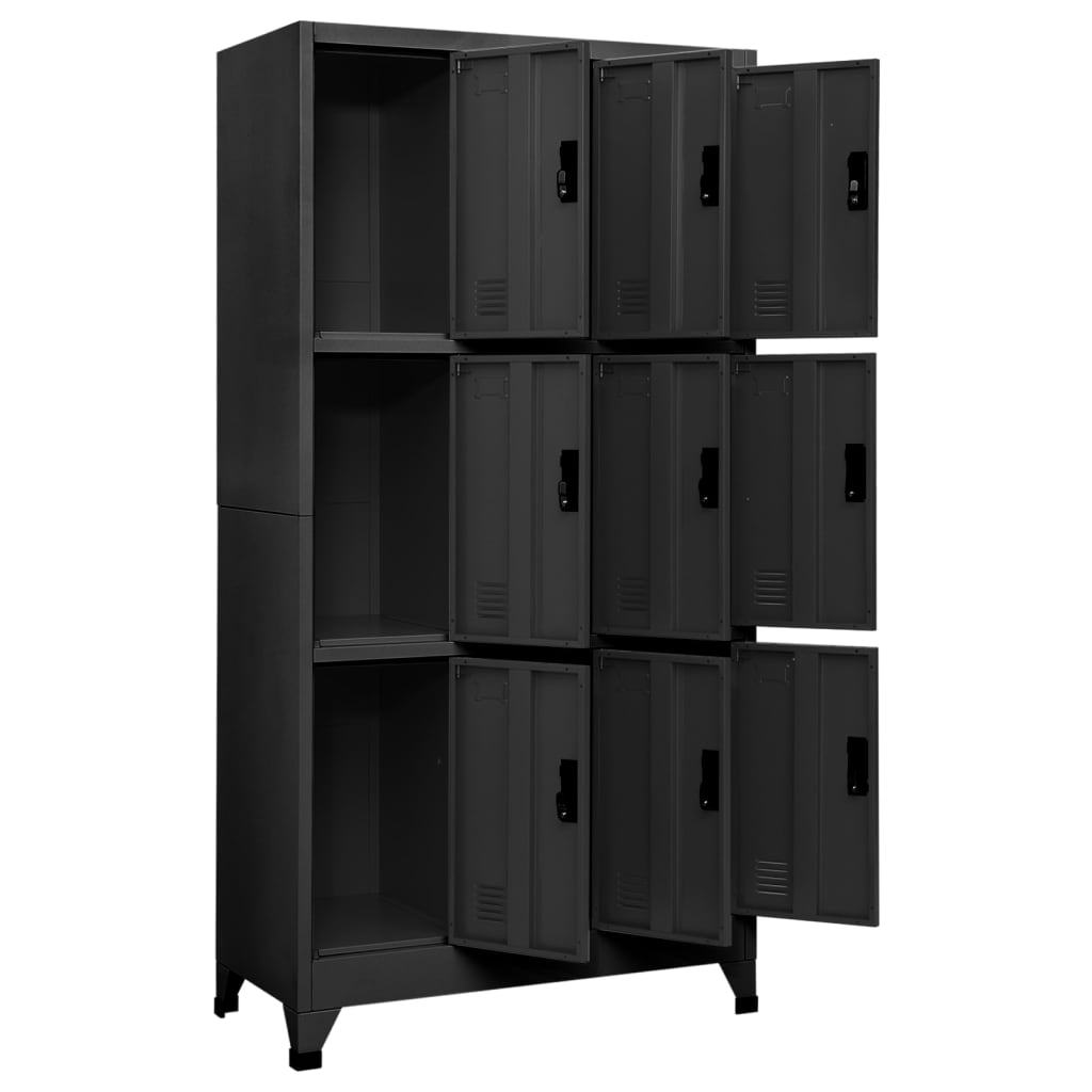 Locker cabinet anthracite 90x45x180 cm steel