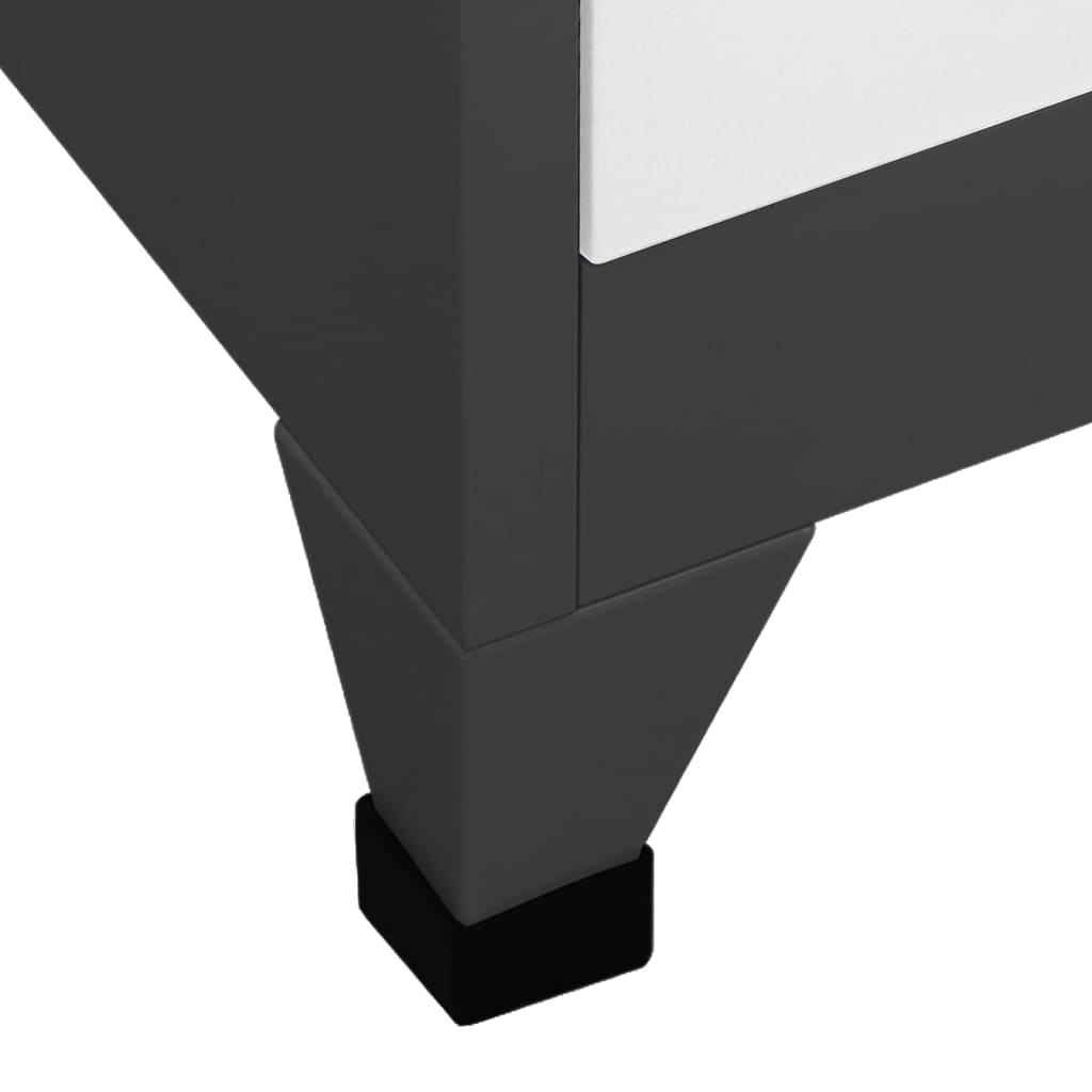 Locker cabinet anthracite and white 90x45x180 cm steel