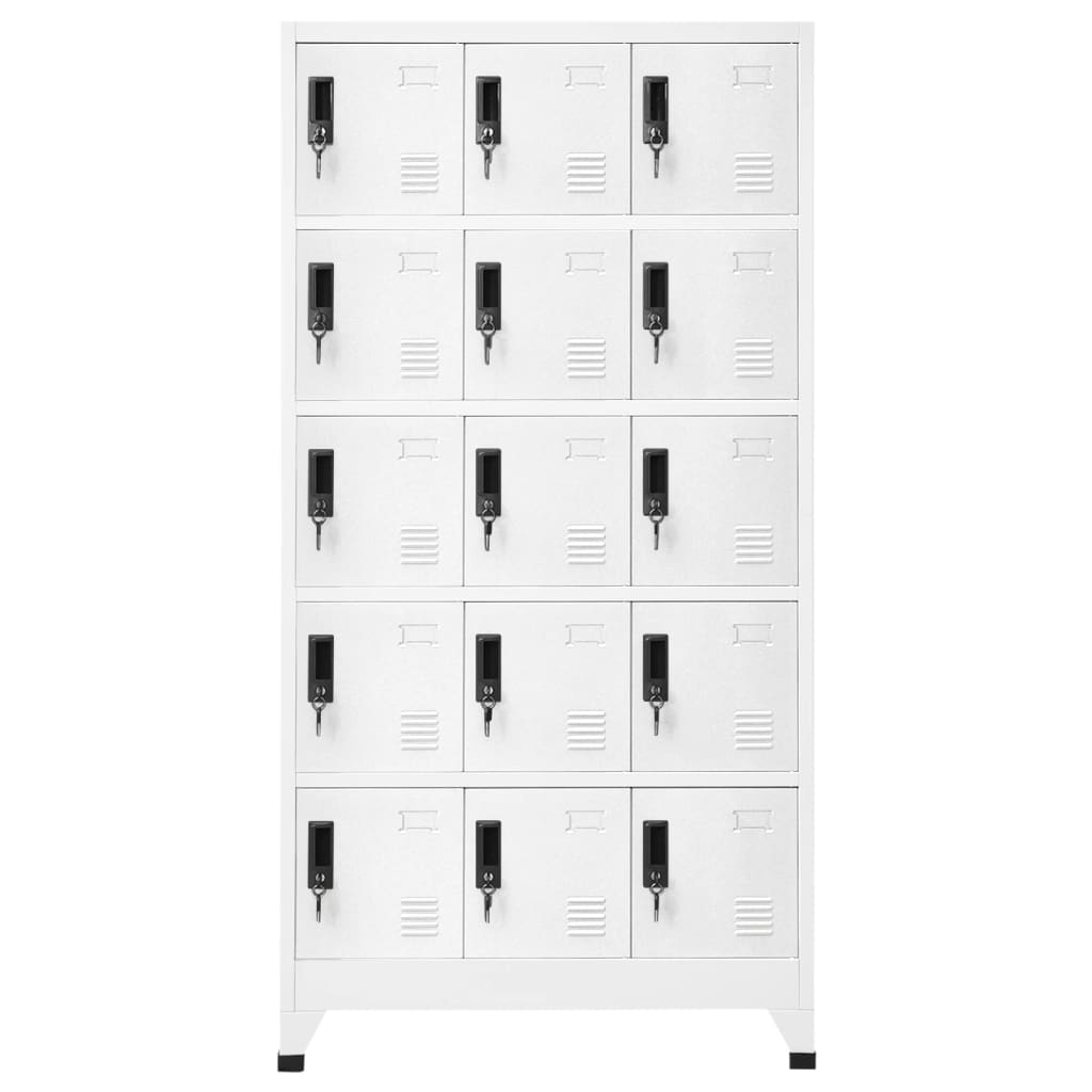 Locker cabinet white 90x40x180 cm steel