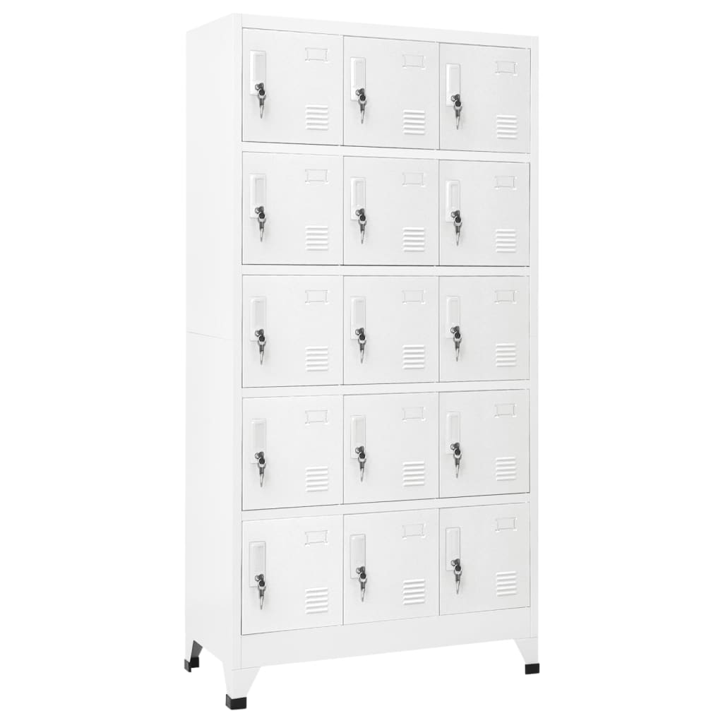 Locker cabinet light grey 90x40x180 cm steel