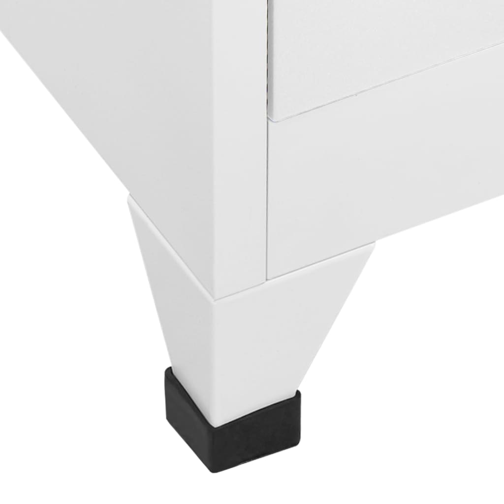 Locker cabinet light grey 90x40x180 cm steel