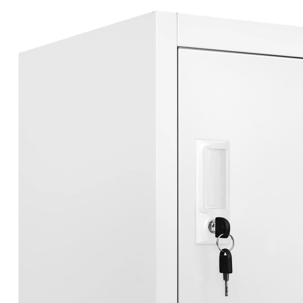 Locker cabinet light grey 90x40x180 cm steel
