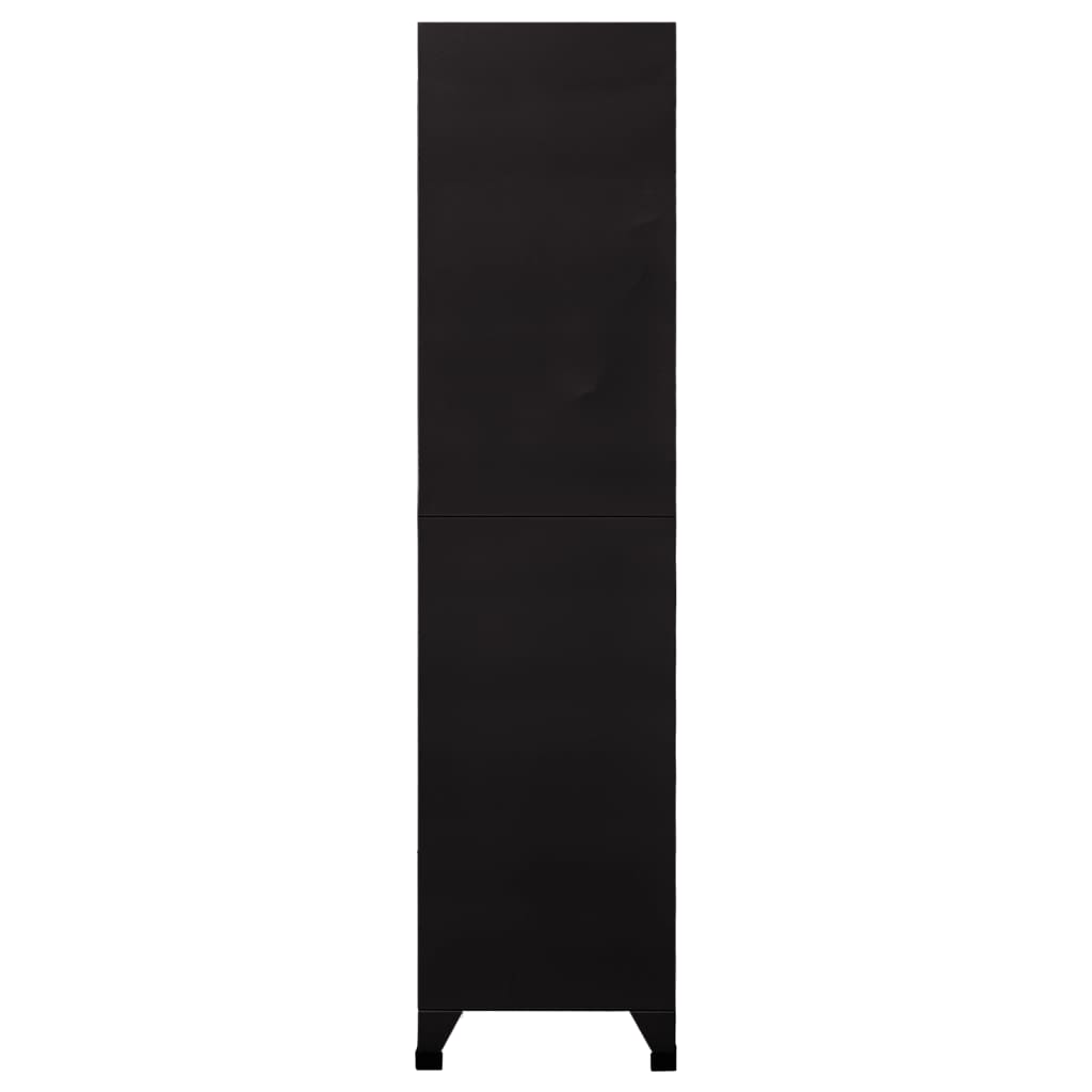 Locker cabinet black 90x40x180 cm steel