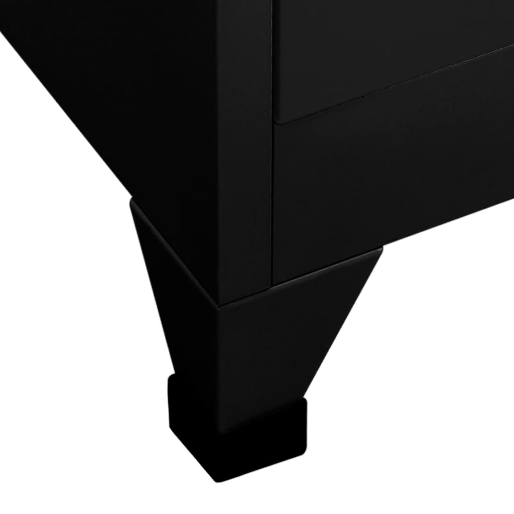Locker cabinet black 90x40x180 cm steel