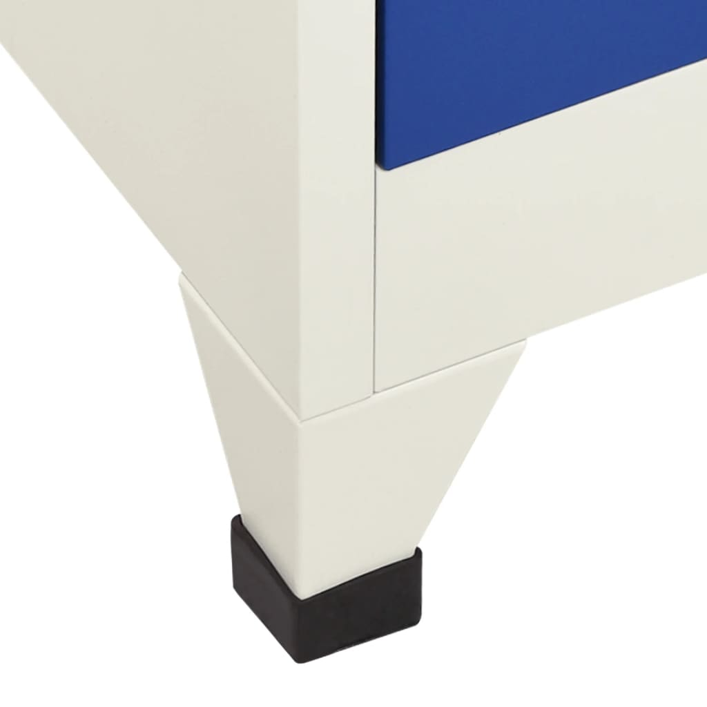 Locker cabinet grey and blue 90x40x180 cm steel
