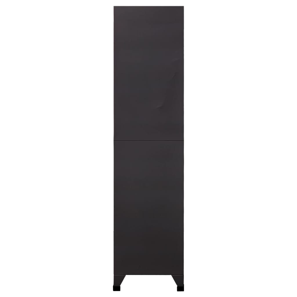 Locker cabinet anthracite and white 90x40x180 cm steel