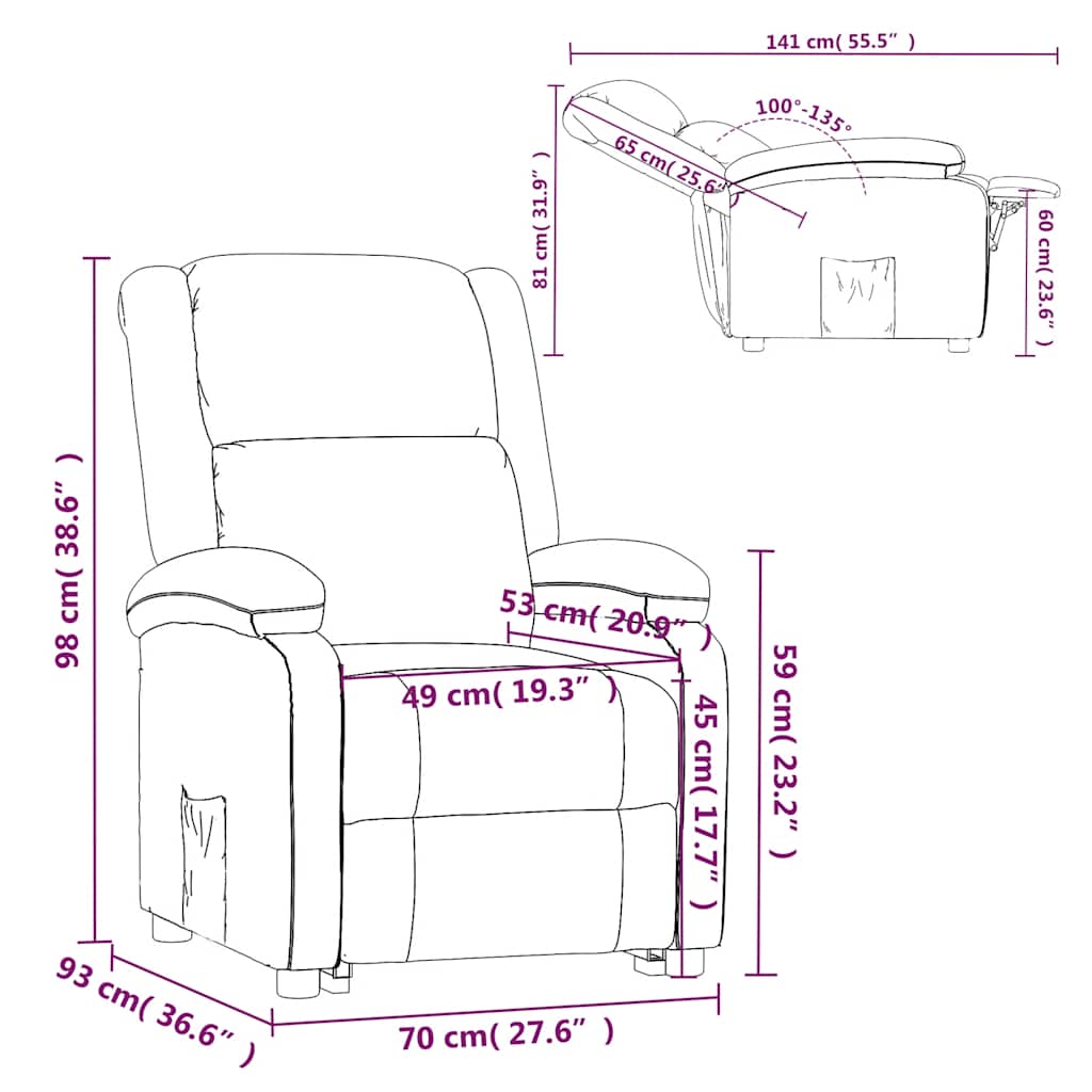Relaxsessel Braun Stoff