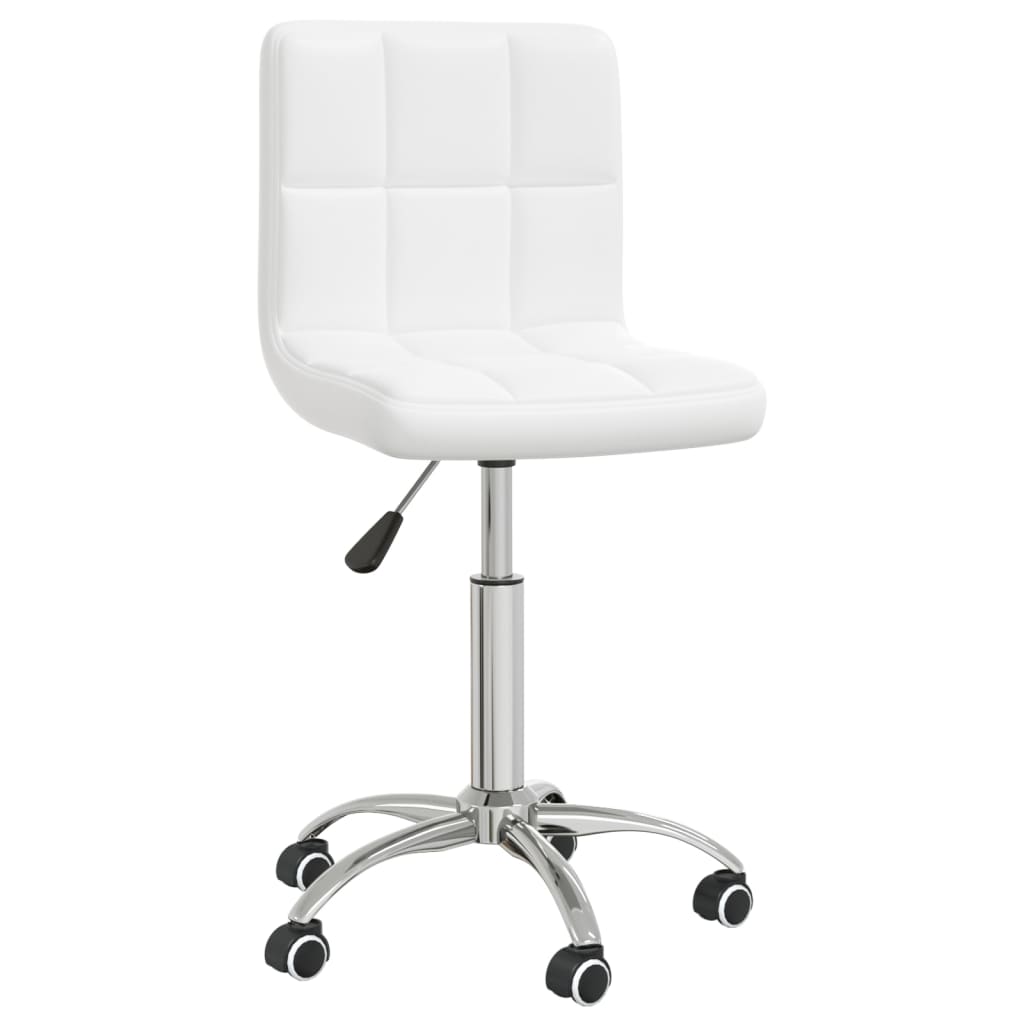 Dining Chair Swivel White Faux Leather