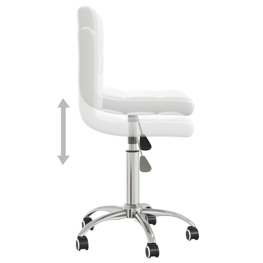 Dining Chair Swivel White Faux Leather