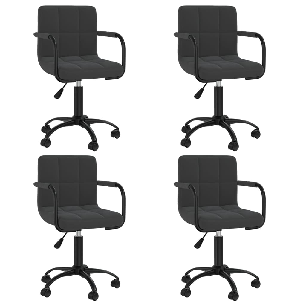 Dining Chairs 4 pcs. Swivel Black Velvet