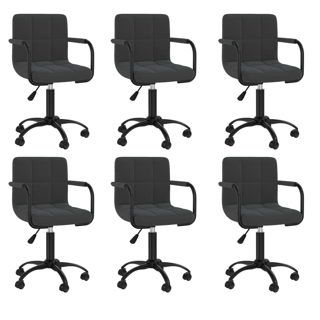 Dining Chairs 6 pcs. Swivel Black Velvet