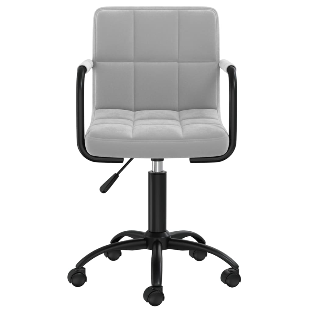 Dining Chair Swivel Light Grey Velvet