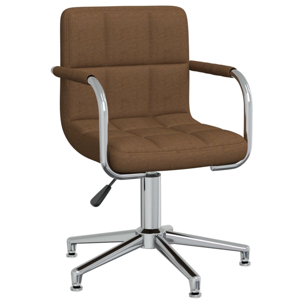 Dining Chair Swivel Brown Fabric