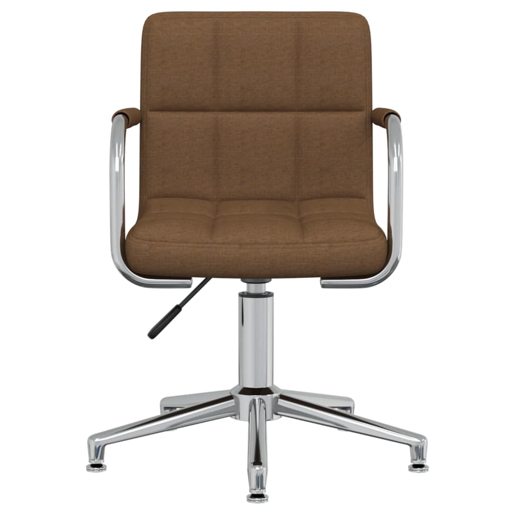 Dining Chair Swivel Brown Fabric