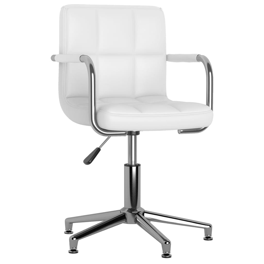Dining Chair Swivel White Faux Leather