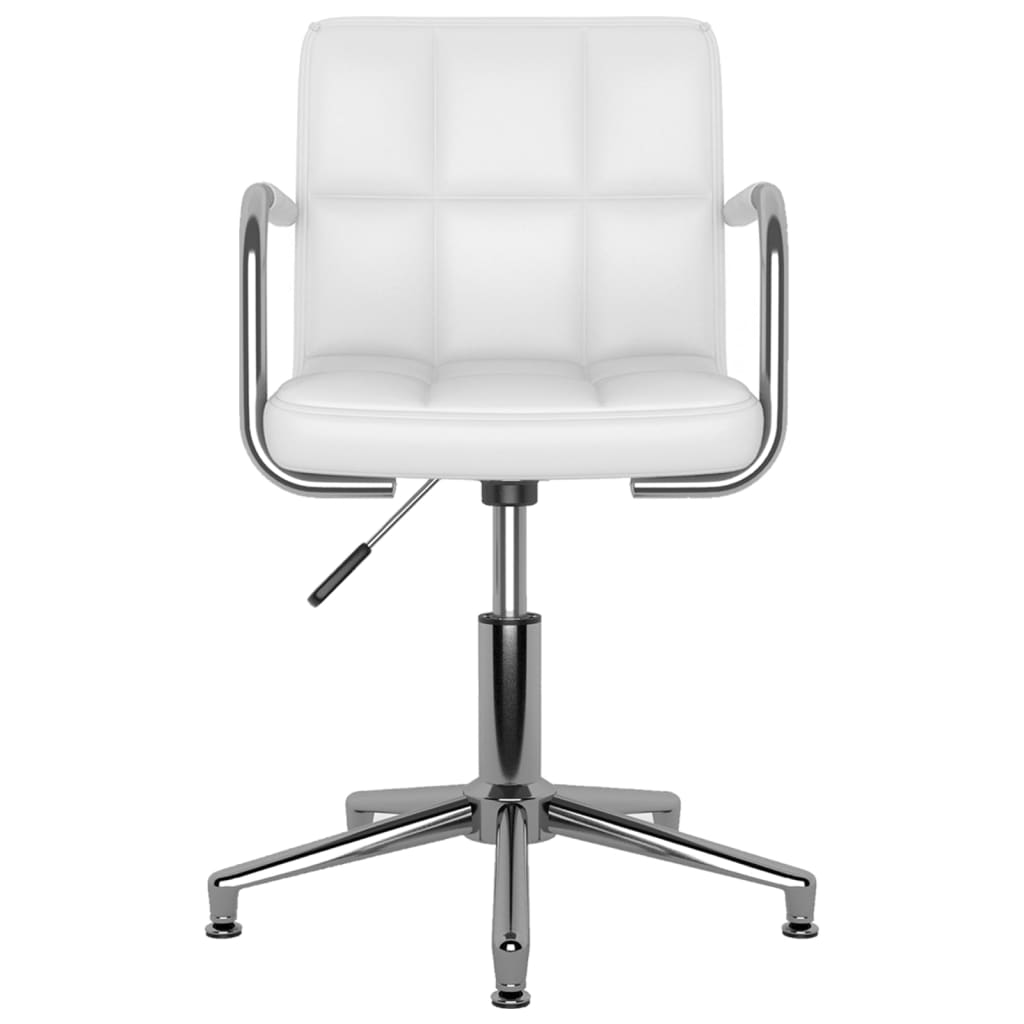 Dining Chair Swivel White Faux Leather