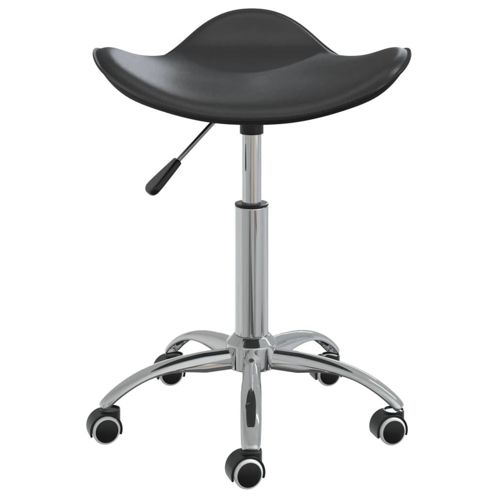 Dining Chair Swivel Black Faux Leather