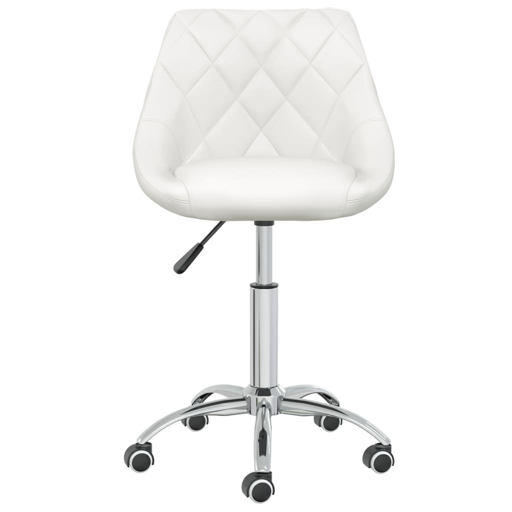 Dining chairs 4 pcs. Swivel white faux leather