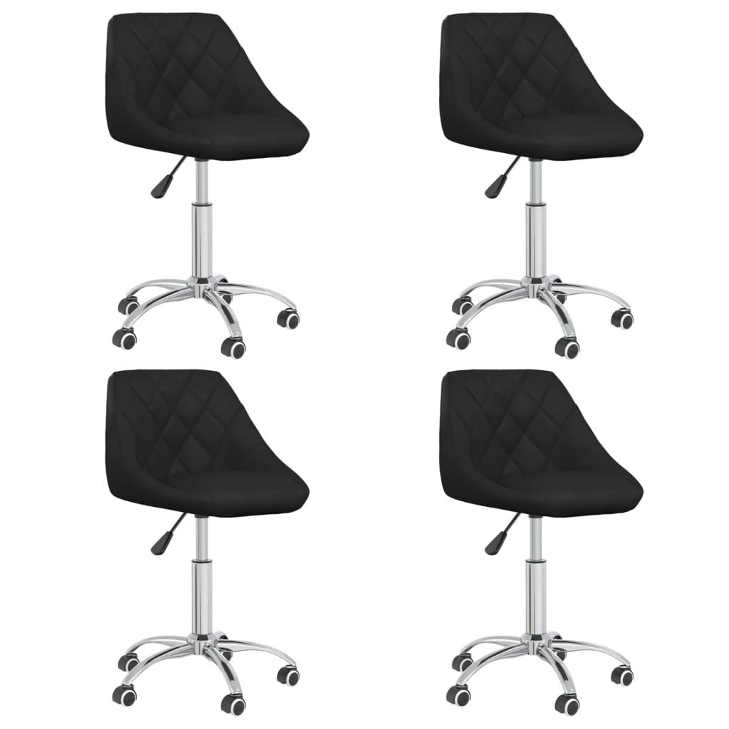 Dining chairs 4 pcs. Swivel black faux leather