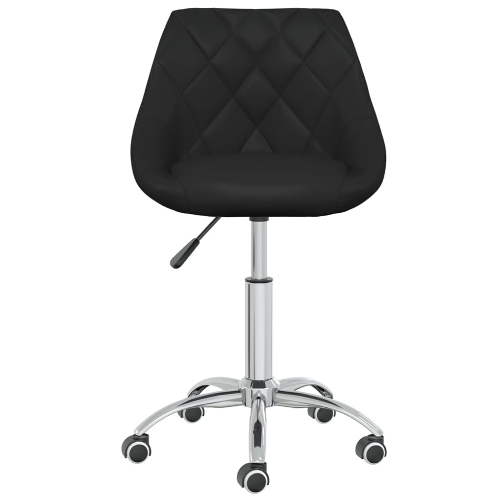 Dining chairs 4 pcs. Swivel black faux leather