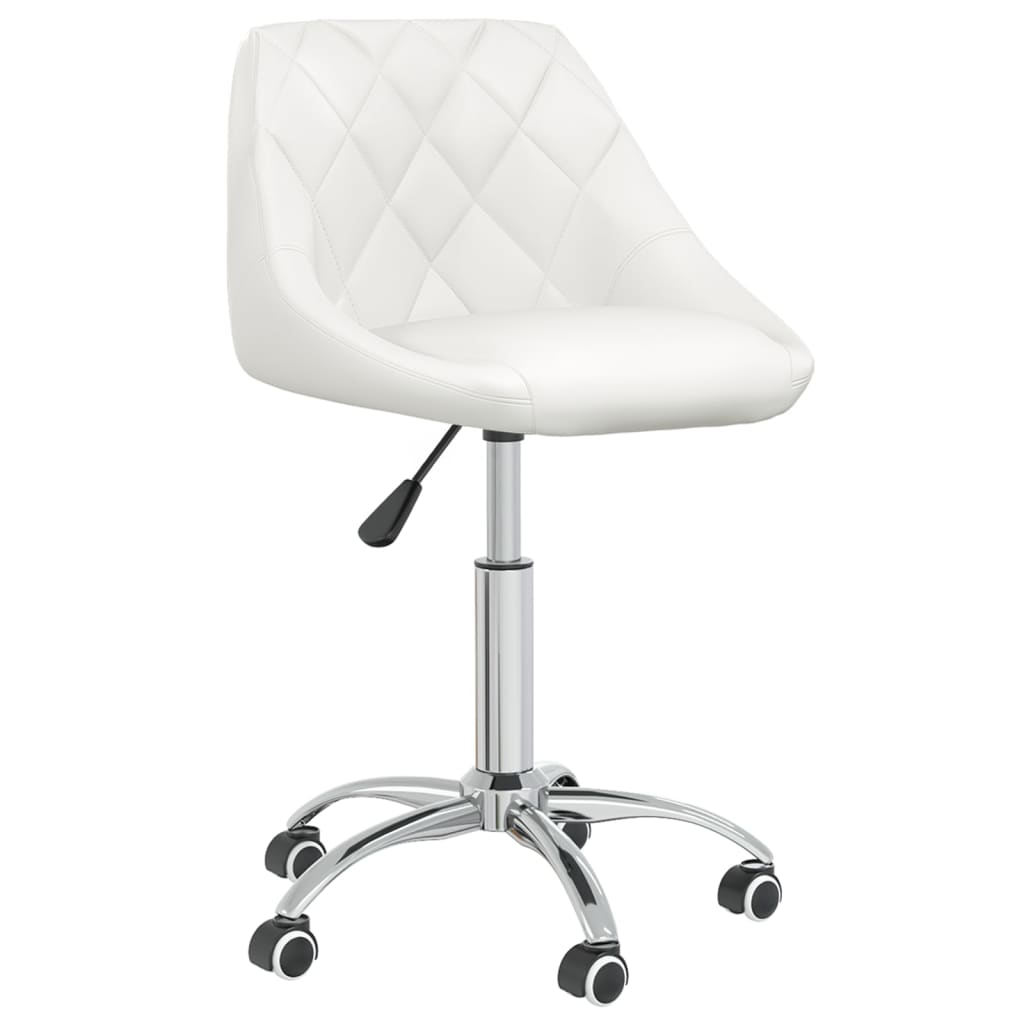 Dining chairs 6 pcs. Swivel white artificial leather