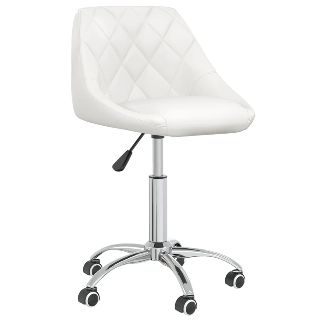 Dining Chair Swivel White Faux Leather