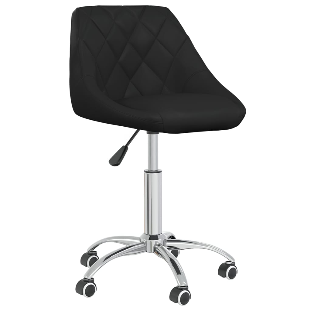 Dining Chair Swivel Black Faux Leather