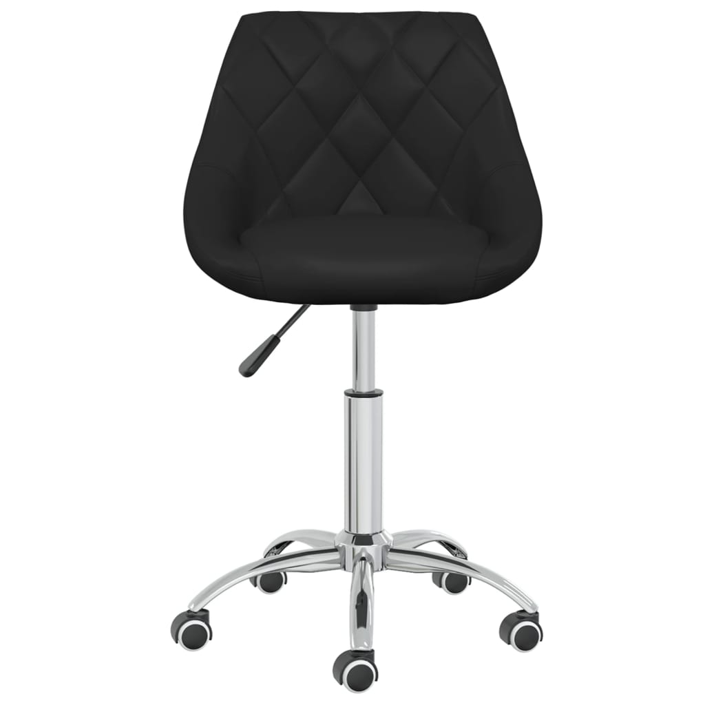 Dining Chair Swivel Black Faux Leather