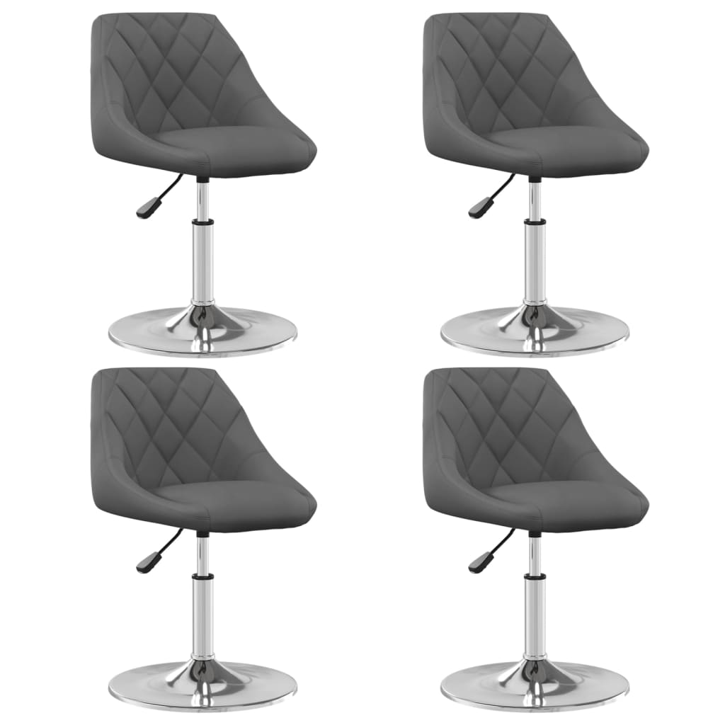 Dining Chairs 4 pcs. Swivel Dark Grey Velvet