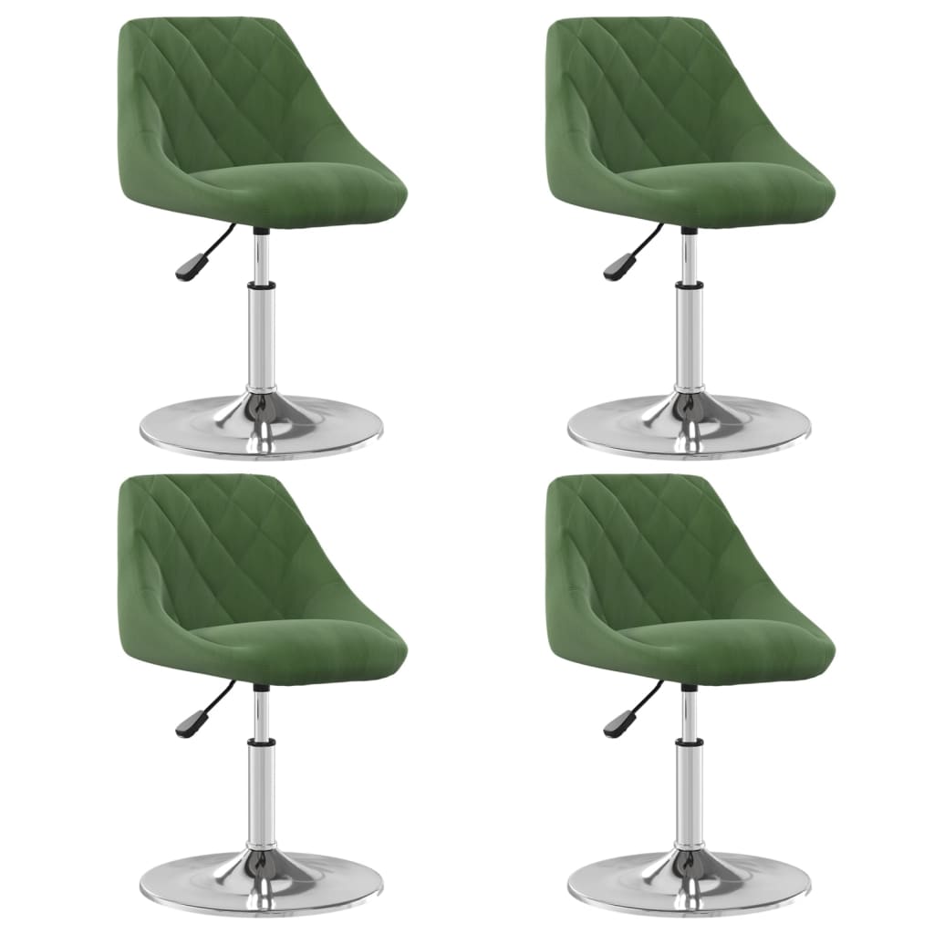 Dining Chairs 4 pcs. Swivel Dark Green Velvet