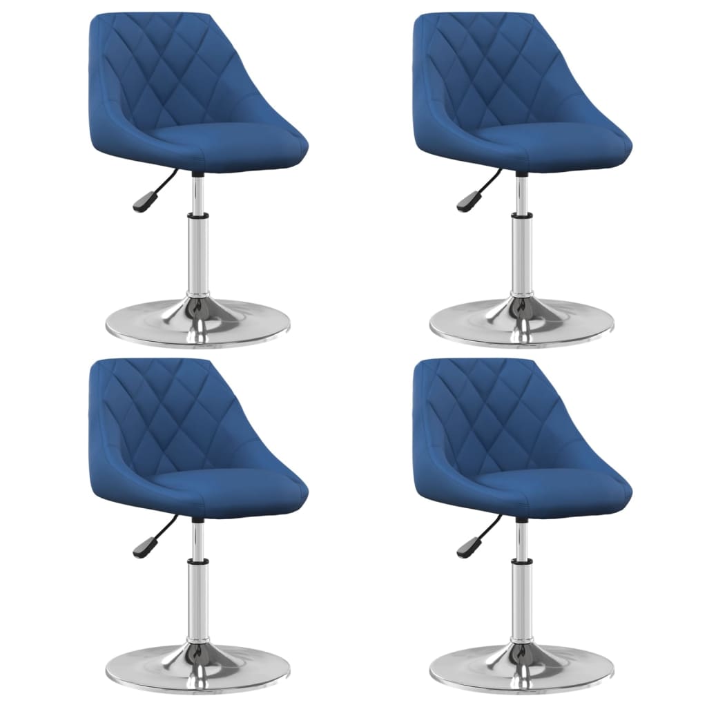 Dining Chairs 4 pcs. Swivel Blue Velvet