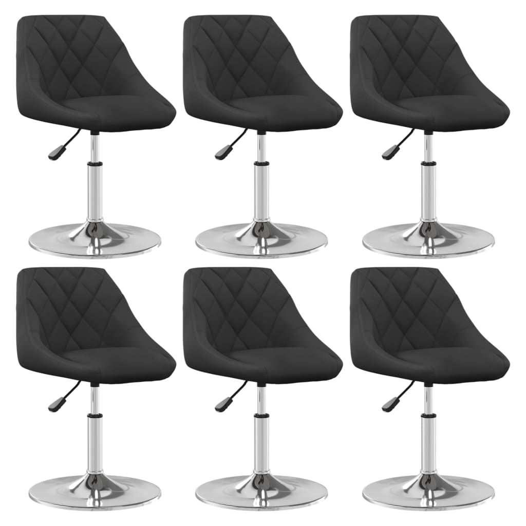 Dining Chairs 6 pcs. Swivel Black Velvet