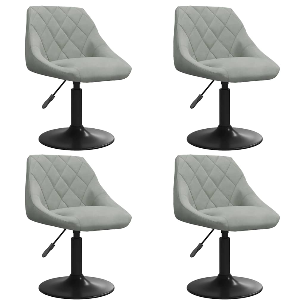 Dining Chairs 4 pcs. Swivel Light Grey Velvet