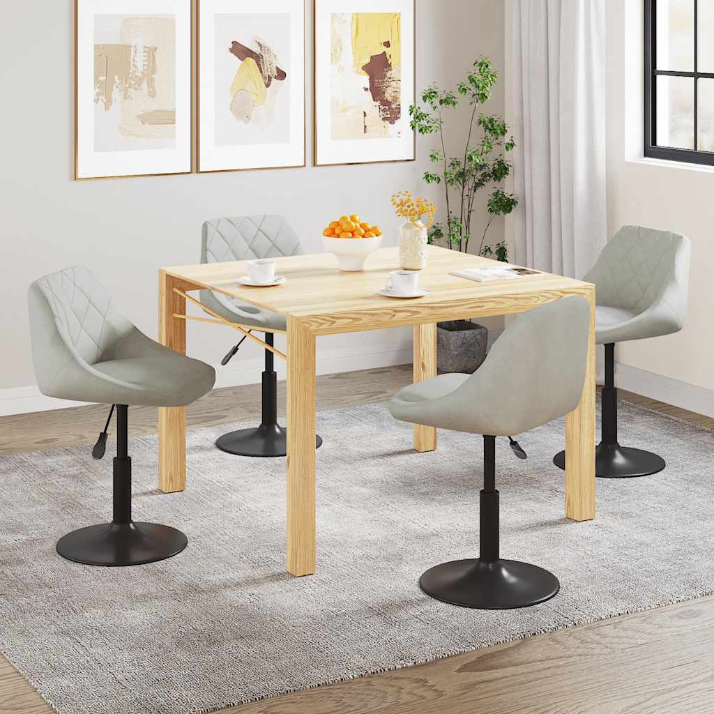 Dining Chairs 4 pcs. Swivel Light Grey Velvet