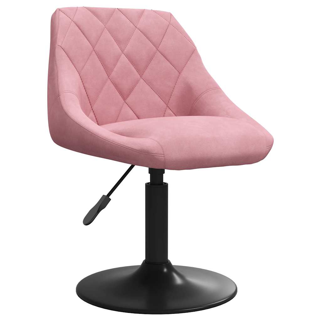 Dining Chairs 4 pcs. Swivel Pink Velvet