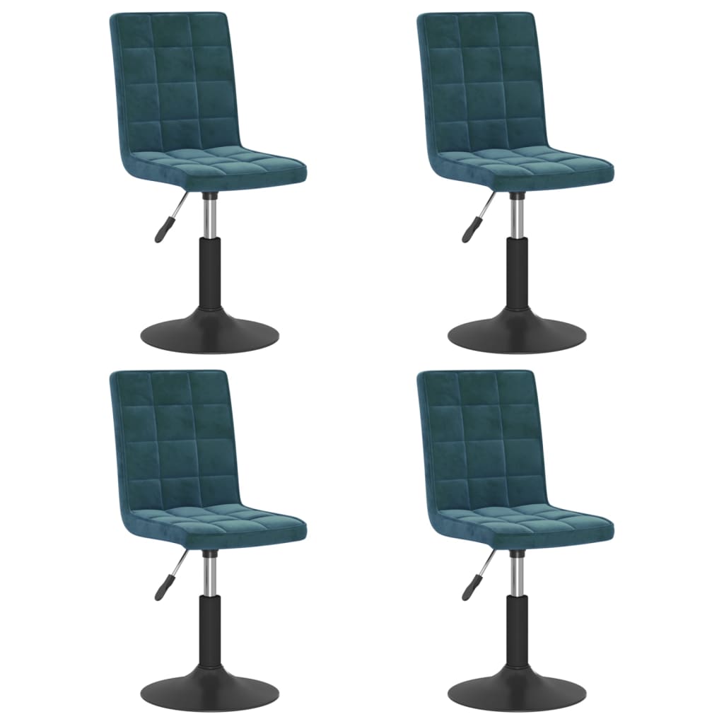 Dining Chairs 4 pcs. Swivel Blue Velvet