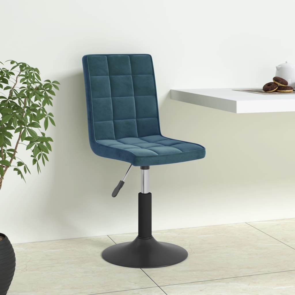 Dining Chairs 4 pcs. Swivel Blue Velvet