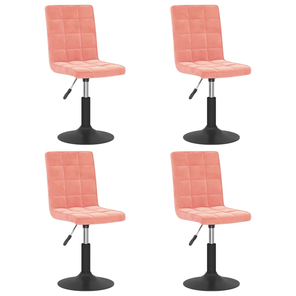 Dining Chairs 4 pcs. Swivel Pink Velvet