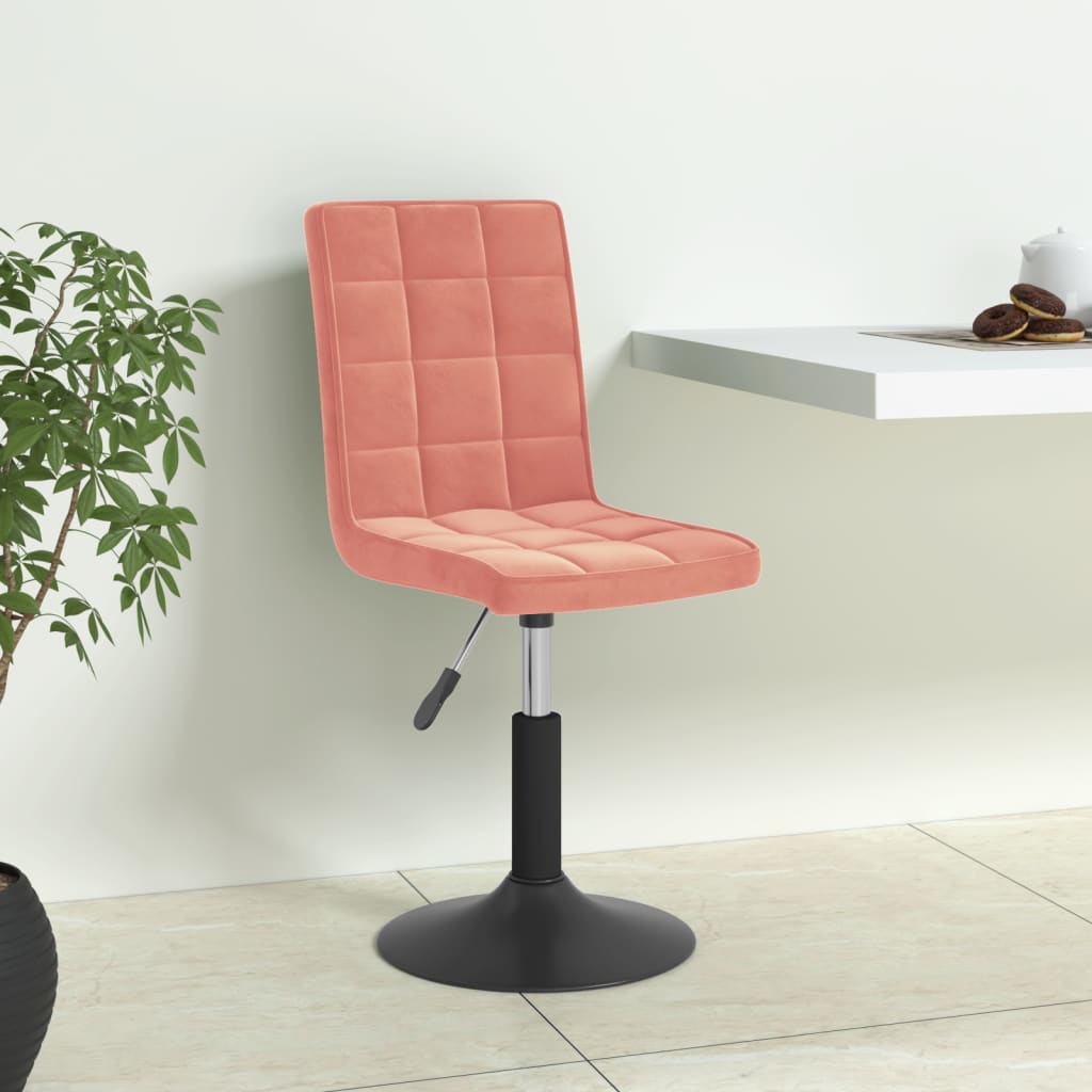 Dining Chairs 4 pcs. Swivel Pink Velvet