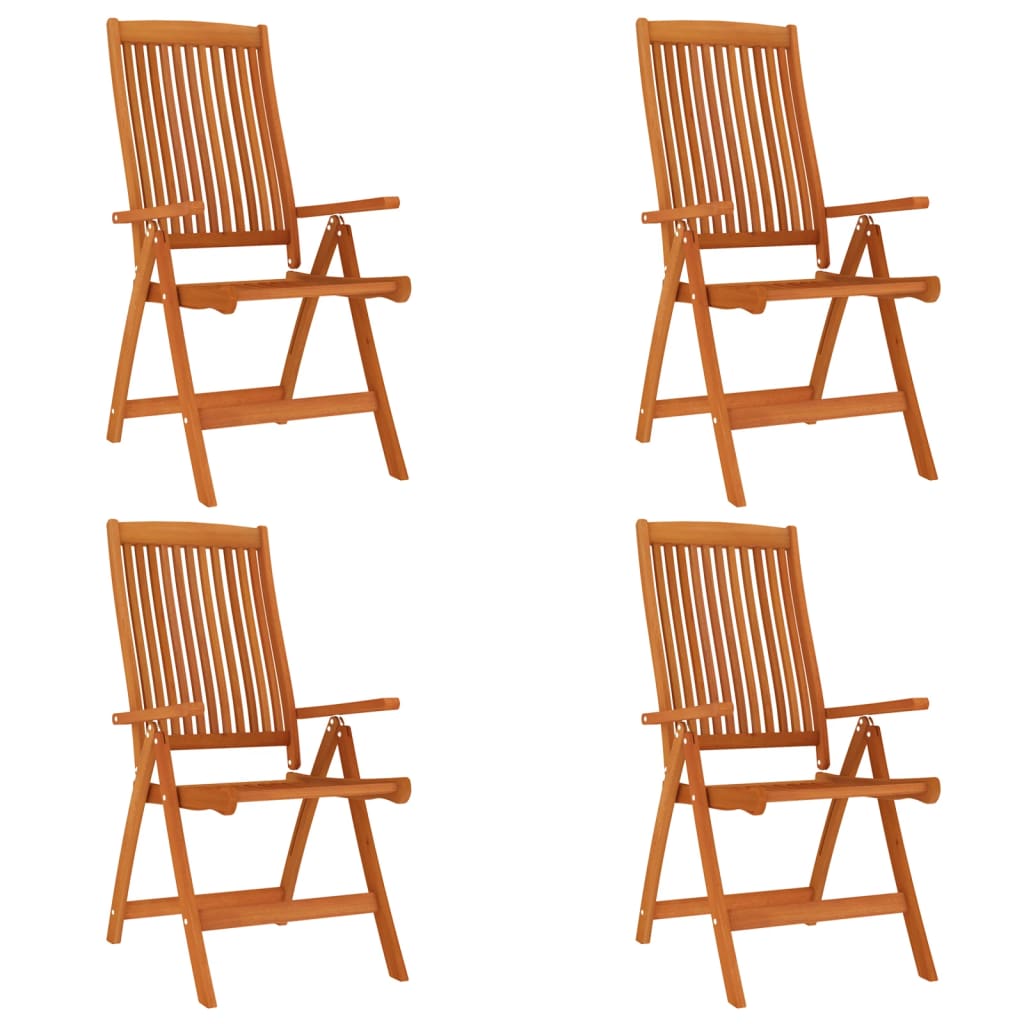 Folding garden chairs 4 pcs. Solid wood eucalyptus
