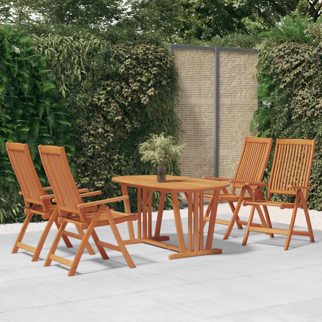 Folding garden chairs 4 pcs. Solid wood eucalyptus