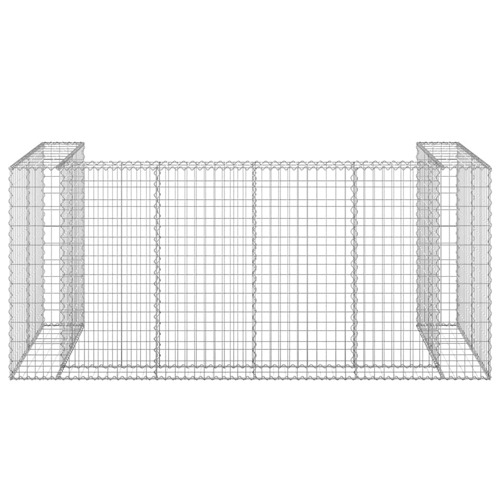 Gabionenwand für Mülltonnen Verzinkter Stahl 254x100x110 cm