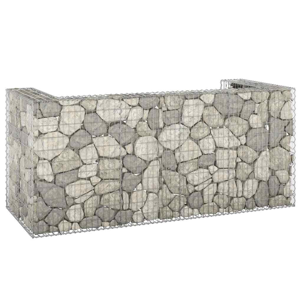 Gabionenwand für Mülltonnen Verzinkter Stahl 254x100x110 cm