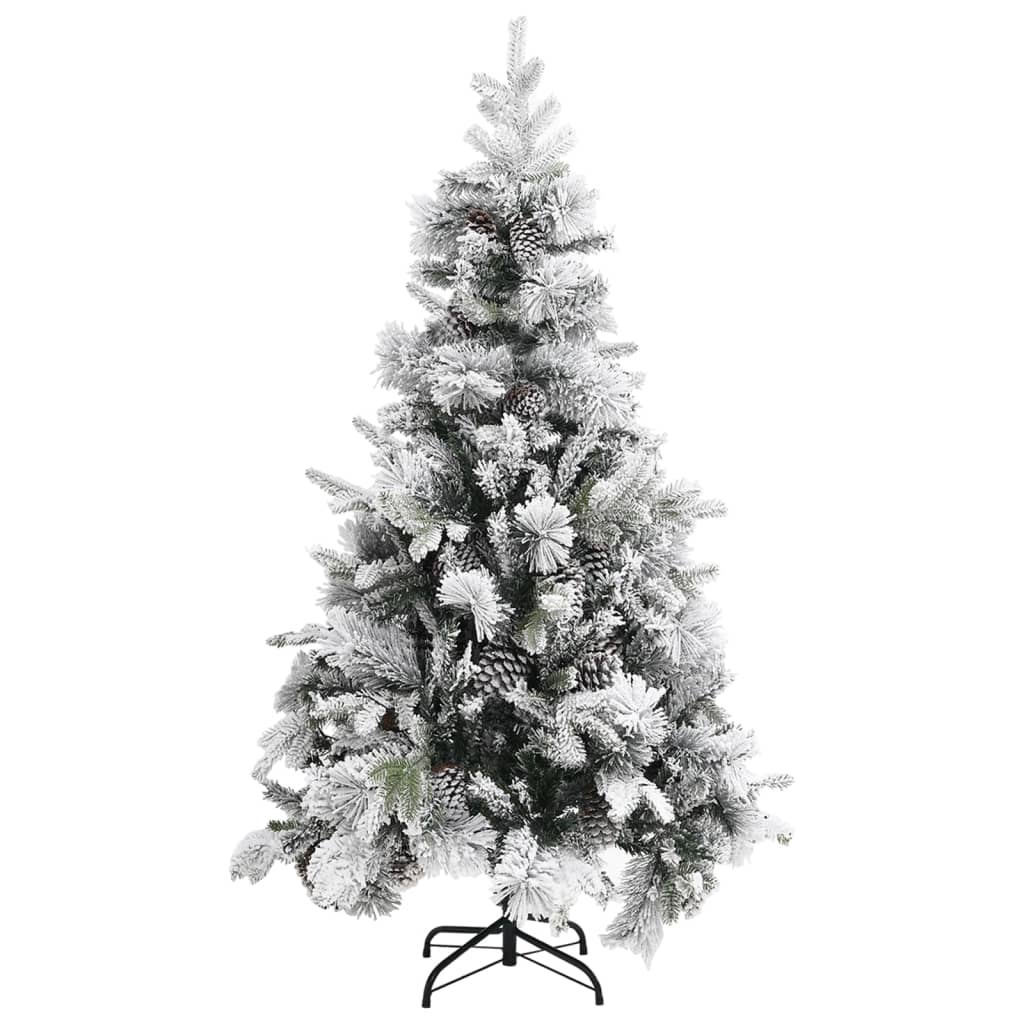 Christmas tree with cones, snow-covered, 195 cm, PVC &amp; PE