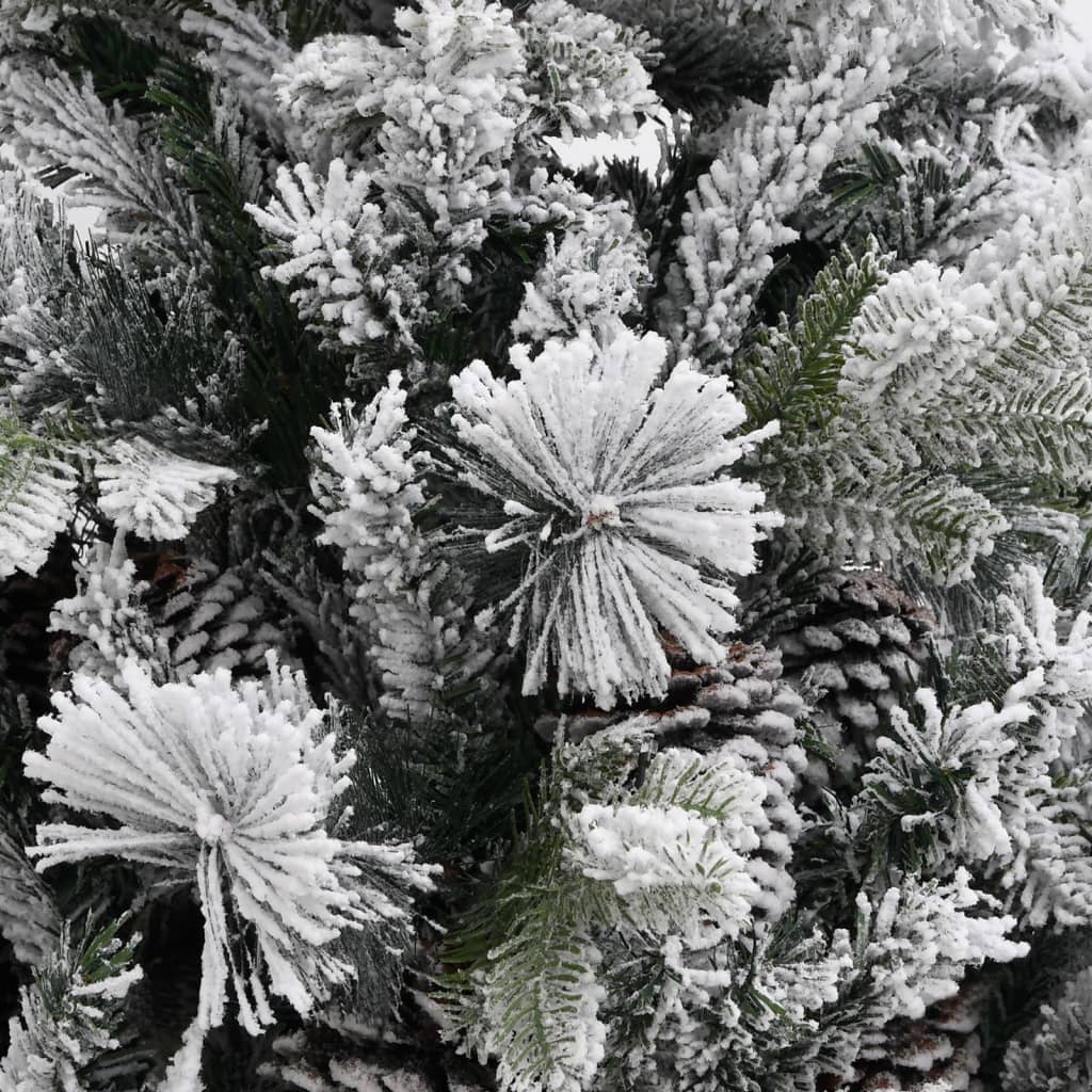 Christmas tree with cones, snow-covered, 195 cm, PVC &amp; PE