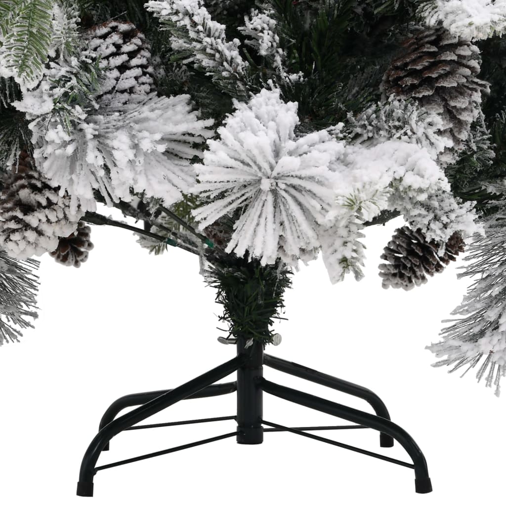 Christmas tree with cones, snow-covered, 195 cm, PVC &amp; PE