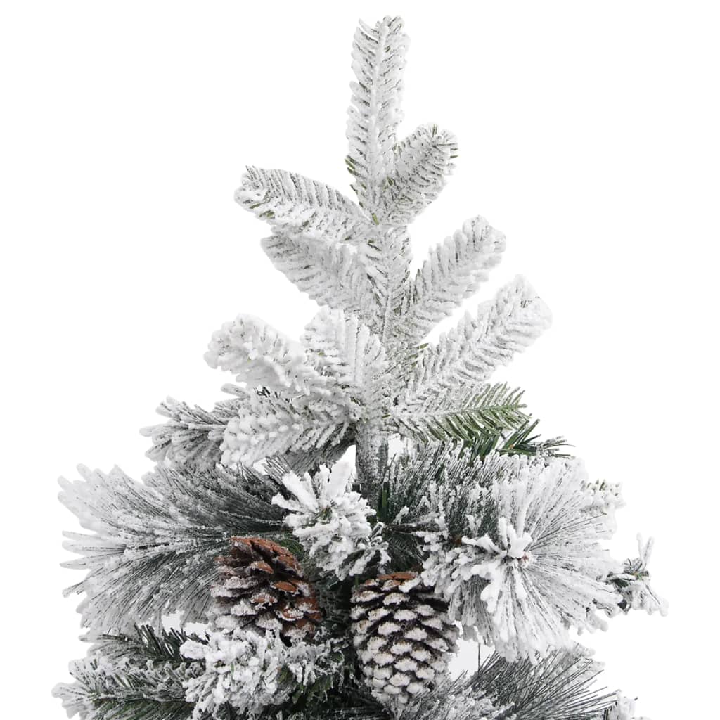 Christmas tree with cones, snow-covered, 195 cm, PVC &amp; PE