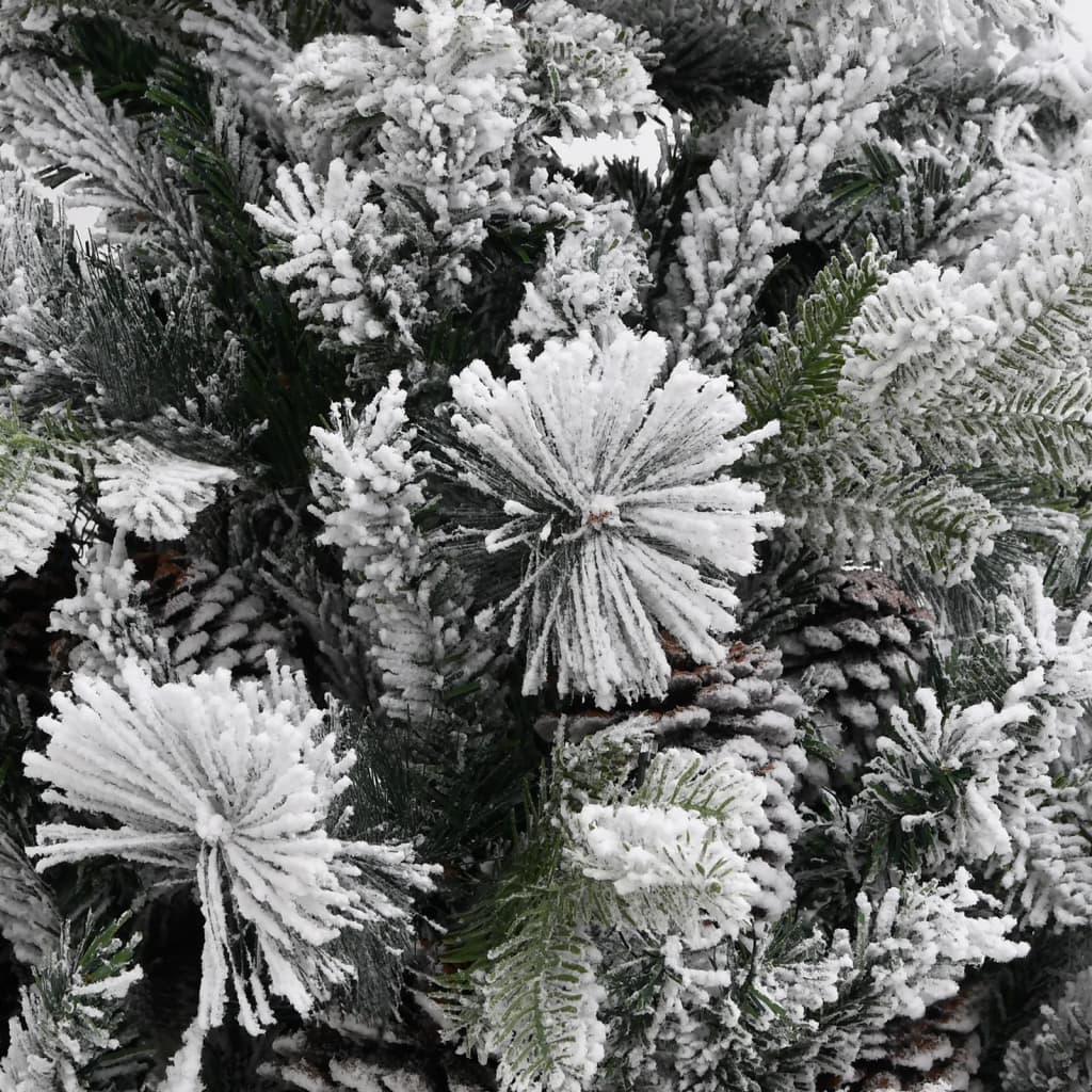 Christmas tree with cones, snow-covered, 225 cm, PVC &amp; PE